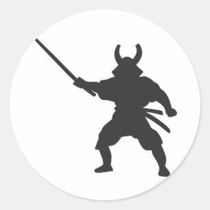 Adesivo Samurai Warrior com espada - Escolha a cor de trás
