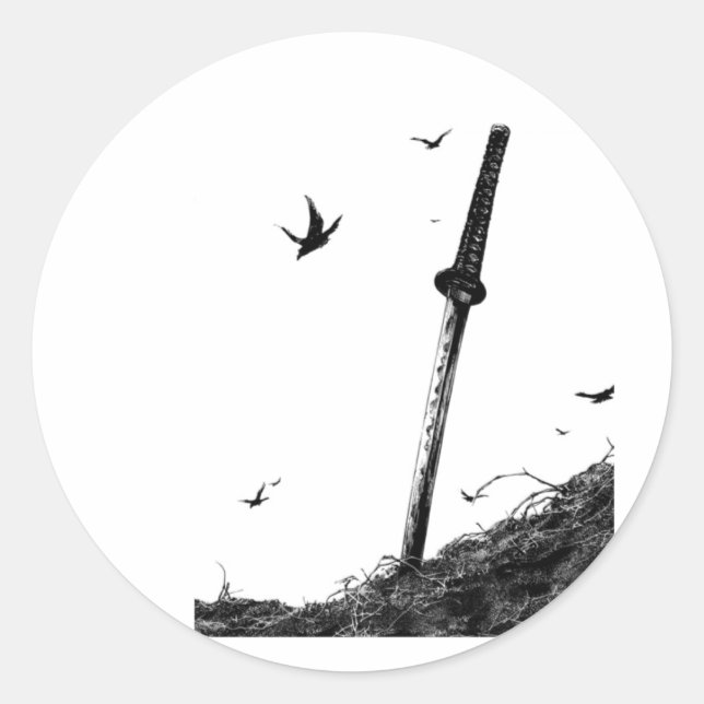 Adesivo Samurai Warrior Sticker - Viny de Arte a Tinta Jap (Frente)