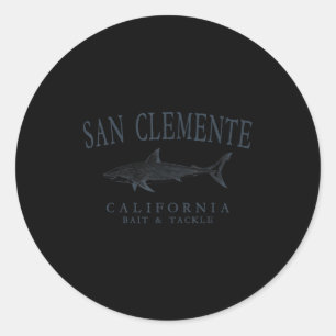 Adesivo San clemente califórnia arte de tubarão vintage em