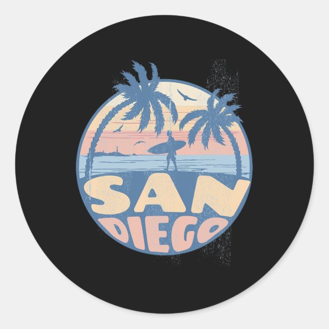Adesivo San Diego California Beach Surf Summer Vacation Vi (Frente)