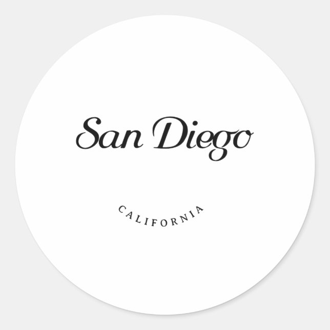 Adesivo San Diego California Black Font (Frente)
