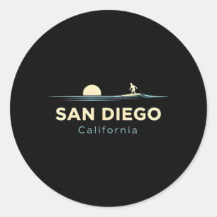 Adesivo San Diego Califórnia Retro Surfboards Surf Verão