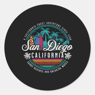 Adesivo San Diego California Sandy Beaches Quebrando Ondas