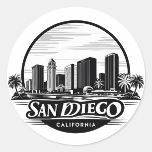 Adesivo San Diego California Skyline-Modern Cityscape Art