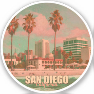 Adesivo San Diego California Vintage Souvenirs 1950