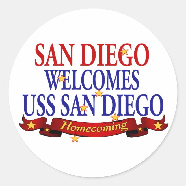 Adesivo San Diego Saúda o USS San Diego (Frente)