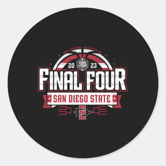Adesivo San Diego State Aztecs Final Quatro 2023 Basquete (Frente)