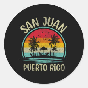 Adesivo San Juan Beach Porto Rico Palm Tree Summer
