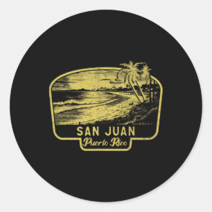 Adesivo San Juan Porto Rico Praia Surf Vintage Azul Homens