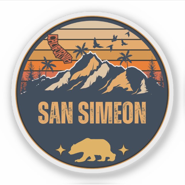 Adesivo San Simeon, Califórnia (Frente)