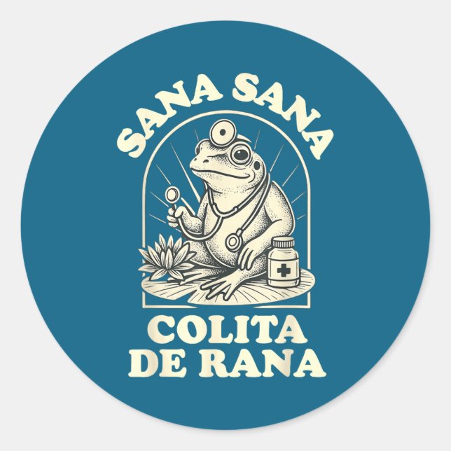 Adesivo Sana Sana Colita De Rana Cute Frog Design  (Frente)