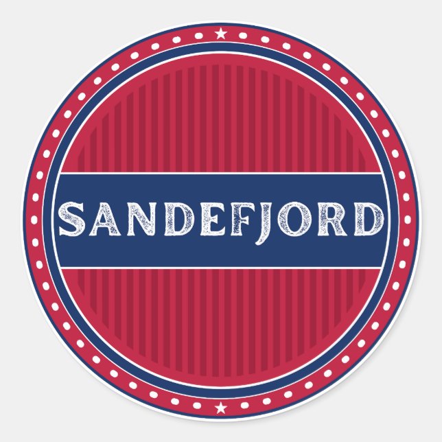 Adesivo Sandefjord City Pride Emblem – Norwegian Identity (Frente)