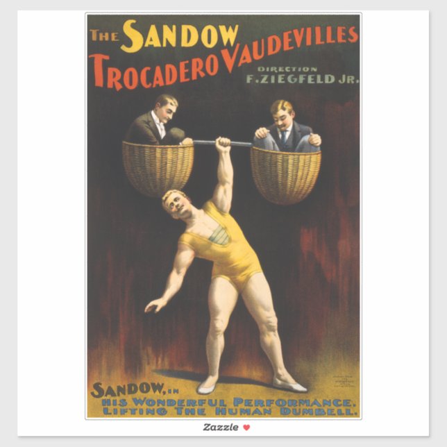 Adesivo Sandow Eugen Sandow Vaudeville Weightlifter (Folha)