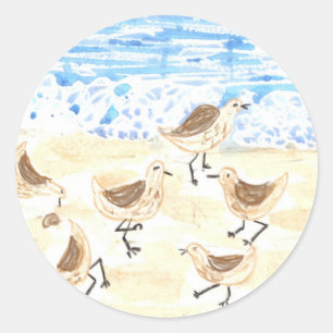 Adesivo Sandpipers na Praia Antiga do Orchard, Maine