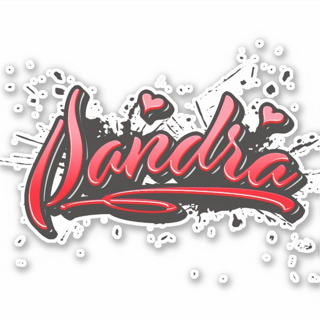 Adesivo Sandra red Heart Graffiti Aufkleber Sticker (Frente)