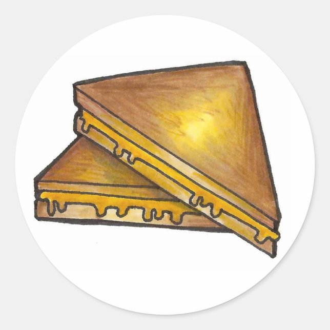 Adesivo Sanduíche De Queijo Cheddar Torrado Grelhado (Frente)