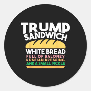 Adesivo Sanduíche Trump Pão Branco Cheio De Molho Russo Lo