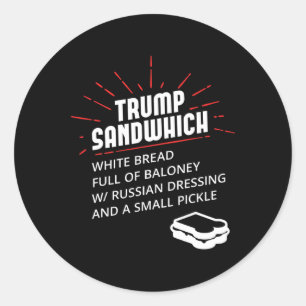 Adesivo Sanduíche Trump Pão Branco Cheio De Molho Russo Lo