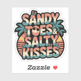 Adesivo Sandy Toes & Salty Kisses Retro Beach