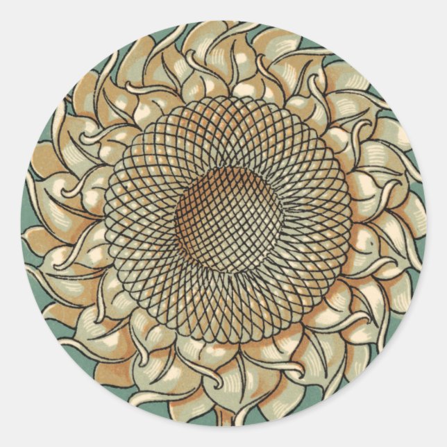 Adesivo Sangue de girassol em fundo azul-esverdeado (Frente)