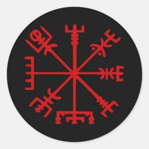 Adesivo Sangue Red Vegvísir (Viking Compass)