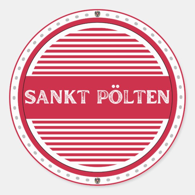 Adesivo Sankt Pölten City Pride Emblem – Austrian Identity (Frente)