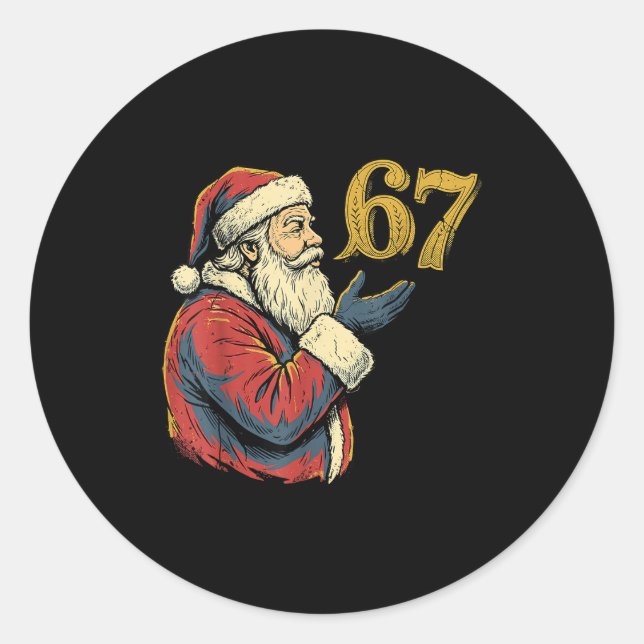 Adesivo Santa 67 Number Funny Christmas Meme Se  (Frente)