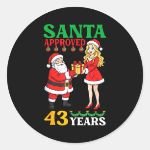 Adesivo Santa Aprovou 43 Anos Feliz Aniversário Natal C