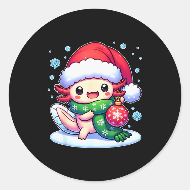 Adesivo Santa Axolotl Funny Cute Xmas Funny Christmas  (Frente)