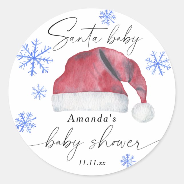 Adesivo Santa Baby - chá de bebê  (Frente)