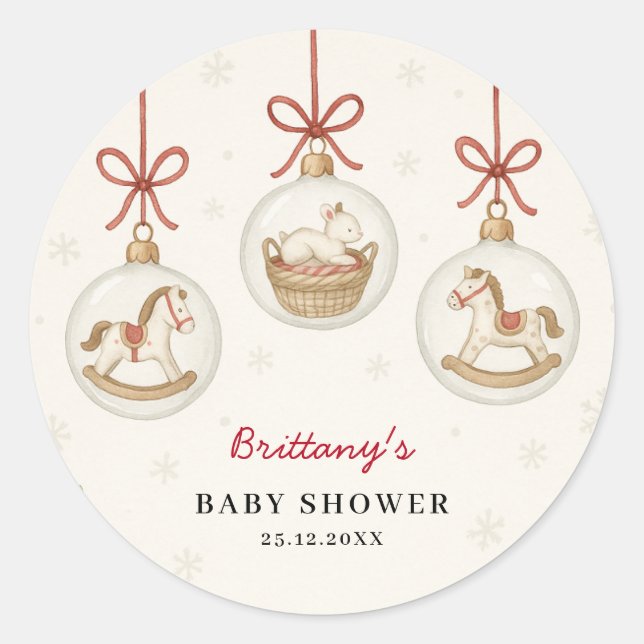 Adesivo Santa Baby Christmas Baby Shower  (Frente)