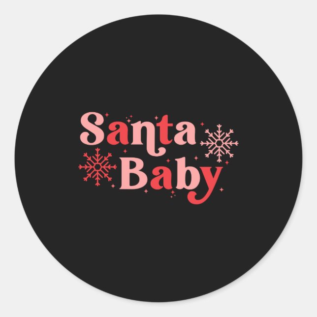 Adesivo Santa Baby Fun Holiday Tygraphy Design  (Frente)