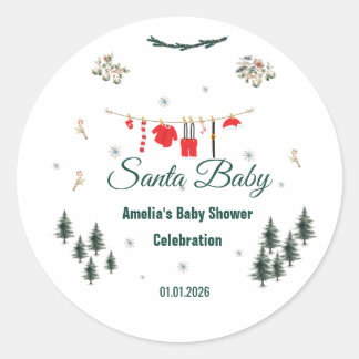 Adesivo Santa Baby Tema de Natal Baby Shower