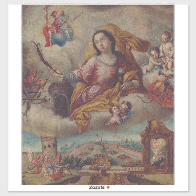 Adesivo Santa Bárbara Virgem e mártir (Folha)