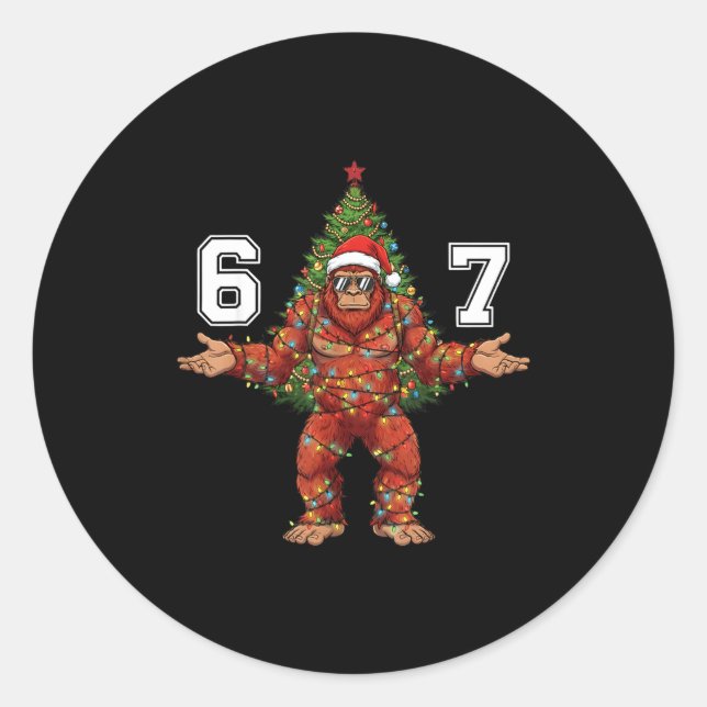 Adesivo Santa Bigfoot 67 Christmas Tree Xmas Lights Funny  (Frente)