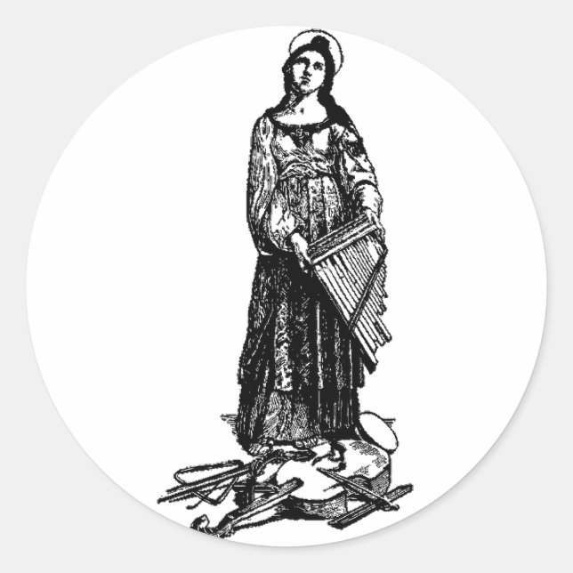 Adesivo Santa Cecília com violino por Raphael (Frente)