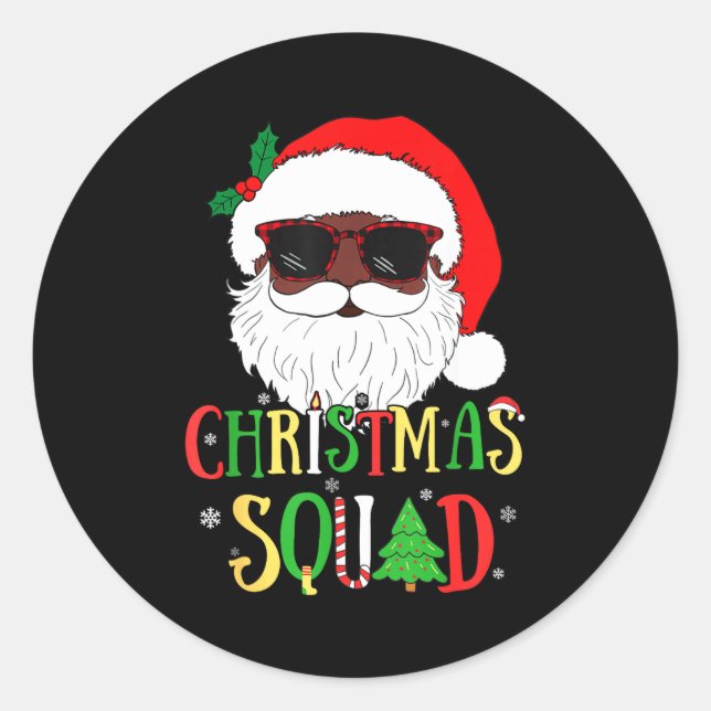 Adesivo Santa Christmas Squad Black Men African American P (Frente)