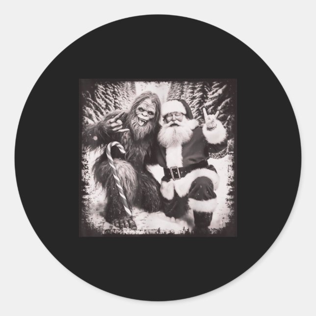 Adesivo Santa Claus And Sasquatch Bigfoot Funny Joyful Sno (Frente)