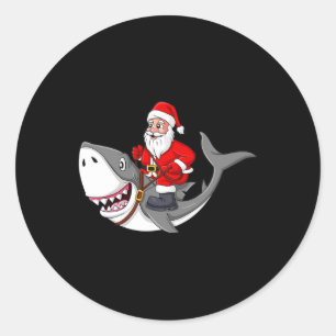 Adesivo Santa Claus Andando Tubarão Meninos De Natal Menin