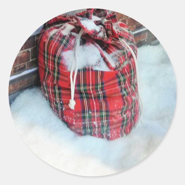 Adesivo Santa Claus Bag na neve (Frente)