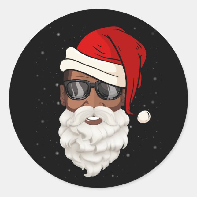 Adesivo Santa Claus Black Xmas Papai noel Afro-Americano (Frente)