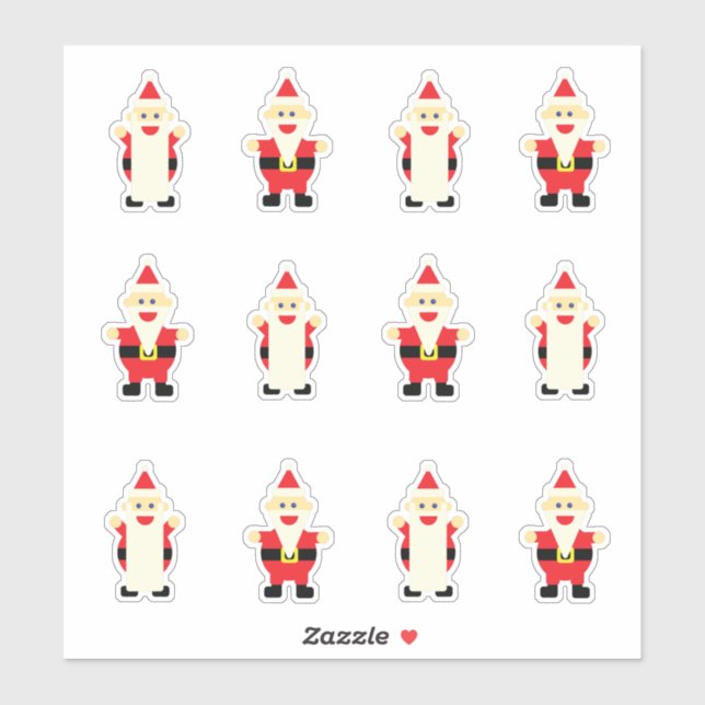 Adesivo Santa Claus Cartoon Variety Fúcil Natal (Folha)