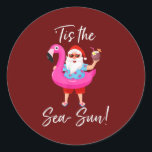 Adesivo Santa Claus Flamingo Float É O Sol Do Mar<br><div class="desc">Santa Claus Flamingo Flutuou Este É O Natal Do Sol No Mar Em Julho. Presente perfeito para seu pai, mãe, pai, homens, mulheres, amigos e familiares no Dia de Ação de Graças, Dia de Natal, Dia de as mães, Dia de os pais, 4 de julho de 1776 Dia Independente, Dia...</div>