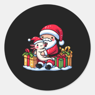 Adesivo Santa Claus Hugs Axolotl Natal Família Pajama M