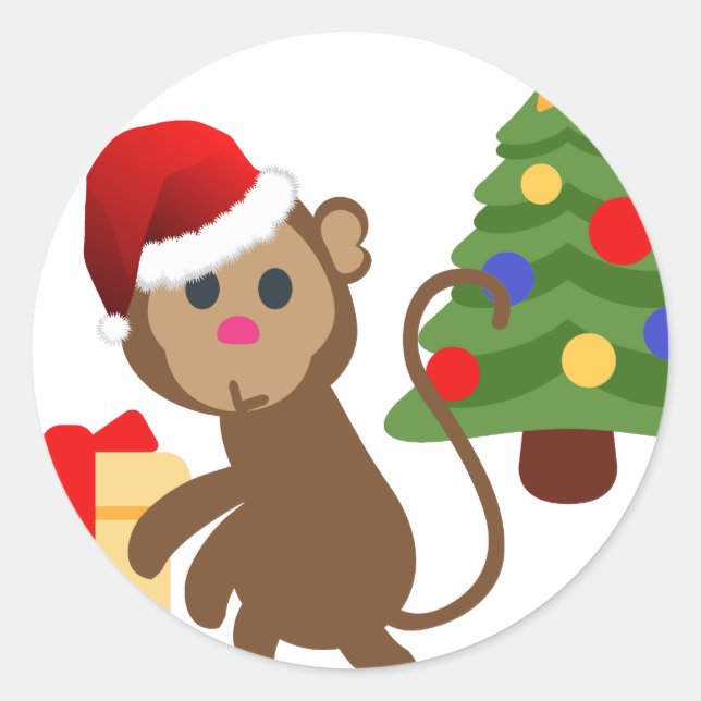 Adesivo santa claus monkey emoji (Frente)