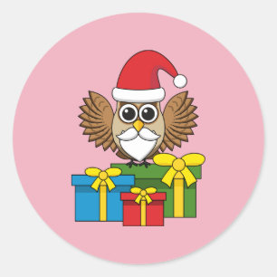 Adesivo Santa Claus Owl com Presentes