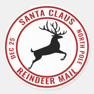 Adesivo Santa Claus Reindeer Mail Polo Norte
