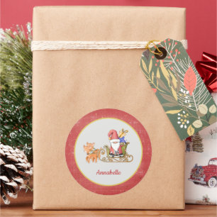 Adesivo Santa Claus Reindeer Sleigh Name Personalizado