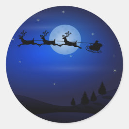 Adesivo Santa Claus Reindeers Moon Claus Papais noeis Silh