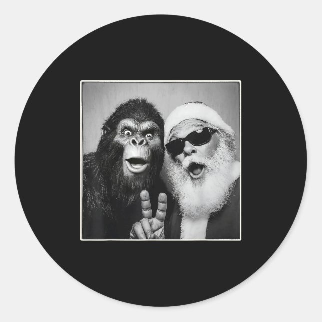 Adesivo Santa Claus Selfie Bigfoot Christmas Funny Sasquat (Frente)